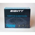 Fuente alimentacion ATX 700w Eightt Eps700 / Fan 120mm / 14db / 1x Eps / 12v 4 Pines / 4xSata / Pcie 6+2 / 2xIde / Negra EPS700